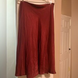 Burnt Orange midi skirt with slit